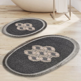 Mijölnir Juego de alfombrillas de baño Antracita (2 piezas)